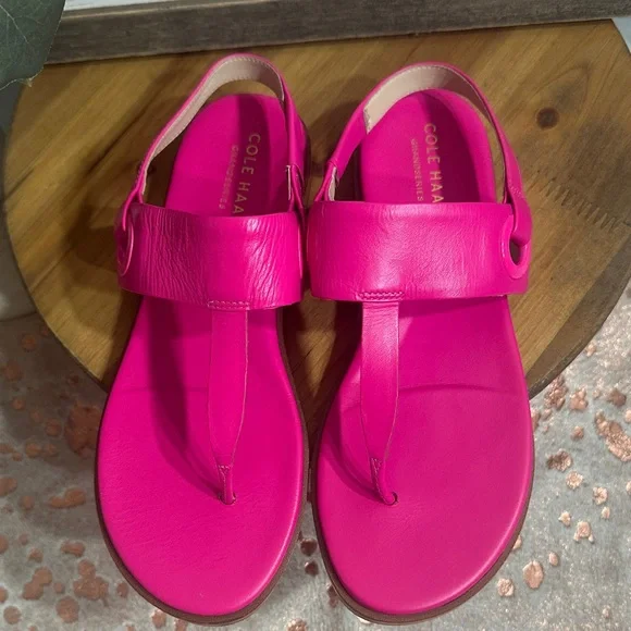 NWOT Cole Haan Pink  leather Women's Sandals - Picture 2 of 9